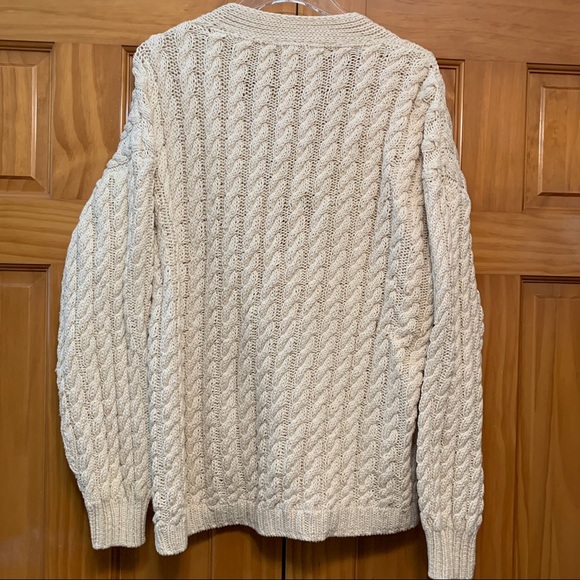Artisan Wear Vintage Ivory Cardigan Cable Knit Sweater Size Medium - Picture 5 of 5